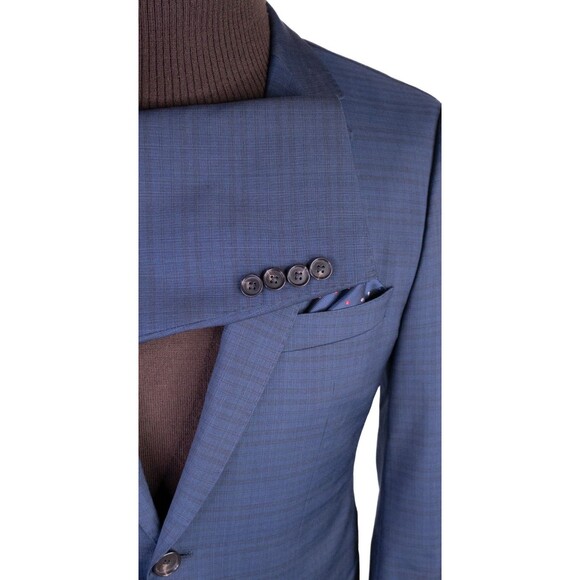 Hugo Boss The JAMES Blazer Sport Coat 2-Button Casual Jacket 36R Wool Check Blue - Picture 6 of 15